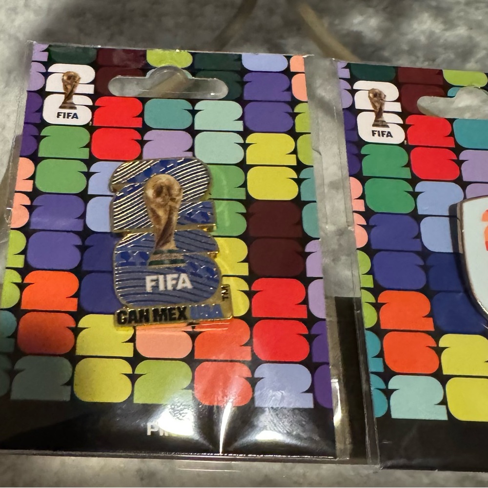FIFA 2026 World Cup Enamel Pin Soccer Gold lot of 3 Different Collection MIP